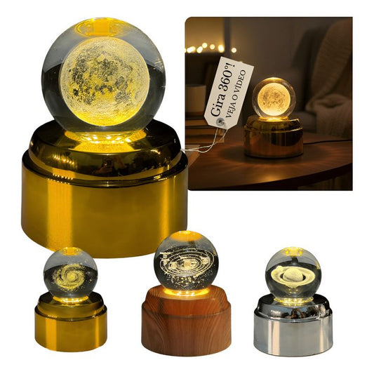 3D Crystal Ball Lamp LED Rotatif 360°