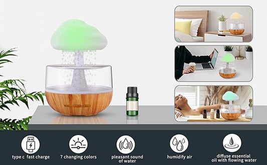 Diffuseur 3 en 1 ,Humidificateur, Diffuseur d'Arômes et Veilleuse