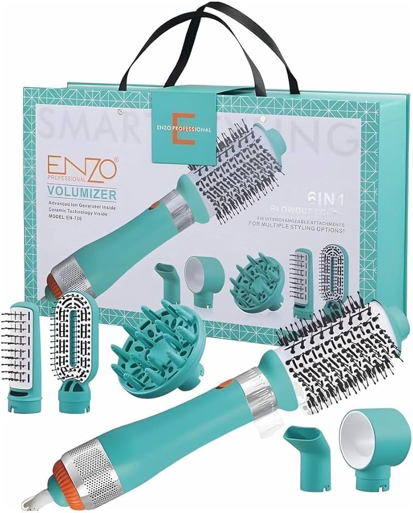 ENZO Professional Brosse Soufflante 6-en-1