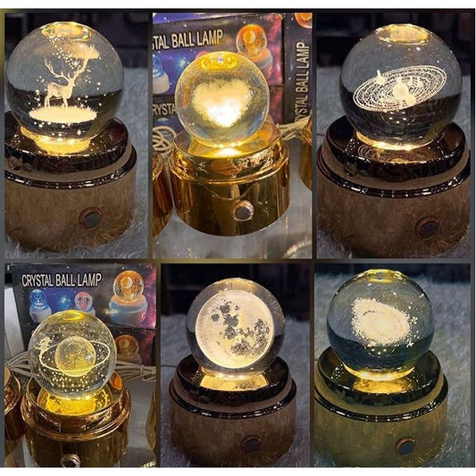 3D Crystal Ball Lamp LED Rotatif 360°